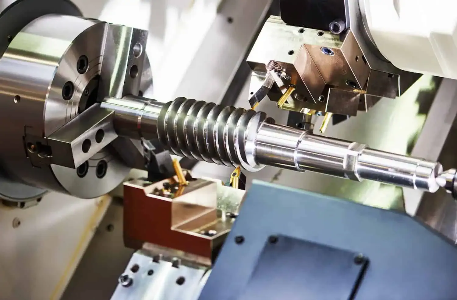 CNC turning machine in operation